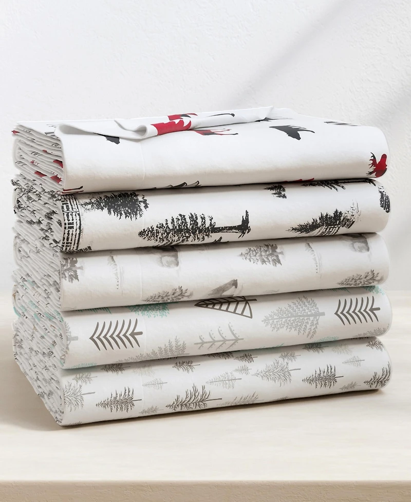 Linery & Co. Ultra-Soft Turkish Cotton Flannel Lodge Print Sheet Set