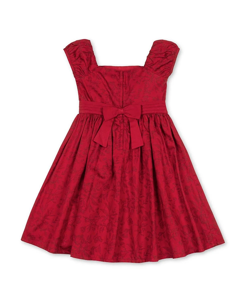 Hope & Henry Big Girls Organic Puff Sleeve Sateen Party Dress