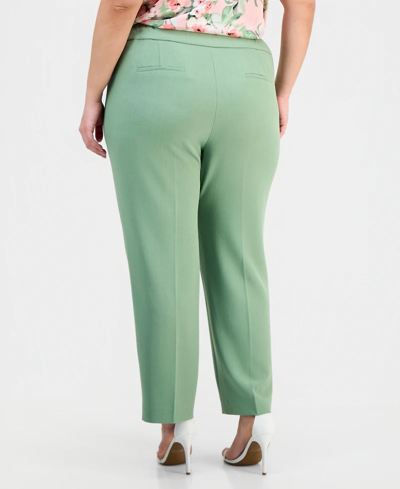 Kasper Plus High-Rise Stretch Crepe Pants