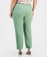 Kasper Plus High-Rise Stretch Crepe Pants