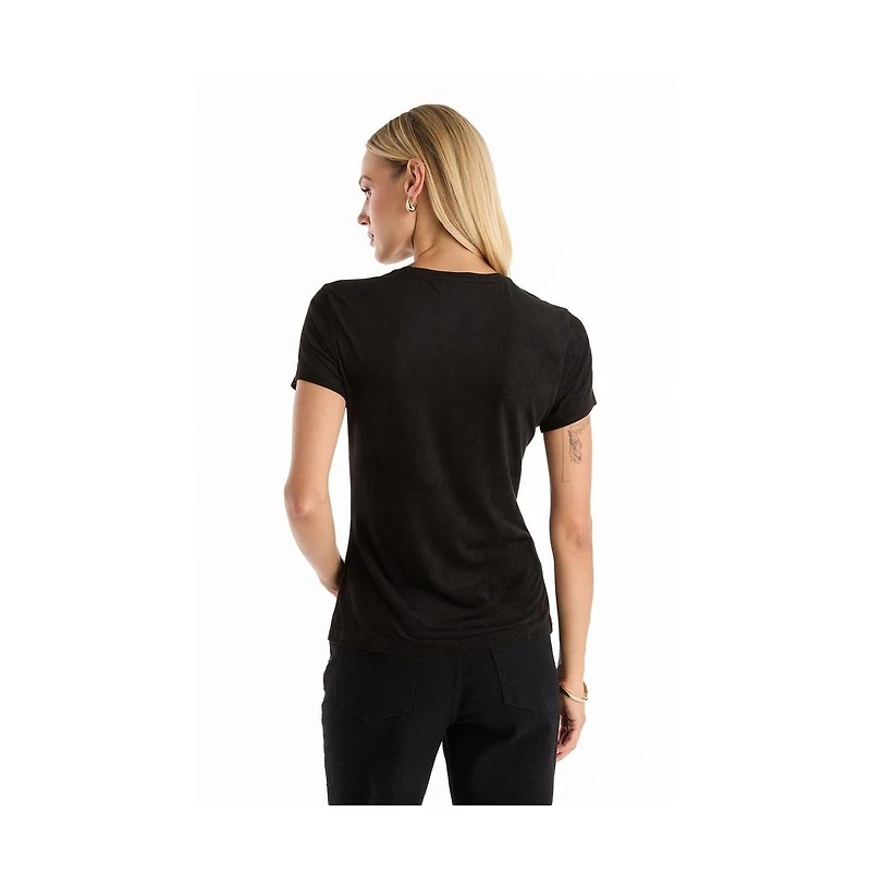 The Noli Shop Women's Amaya Floral Sequin T-Shirt - Black