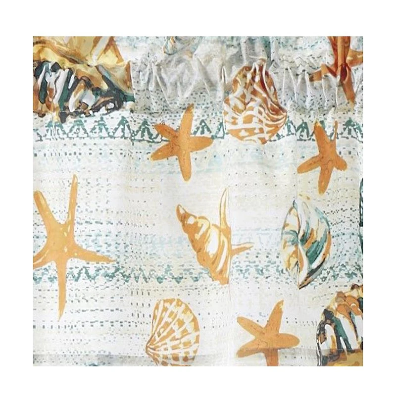 Greenland Home Fashions Kona Luxurious 3" Rod Pocket Window Valance 84" x 16" Ocean