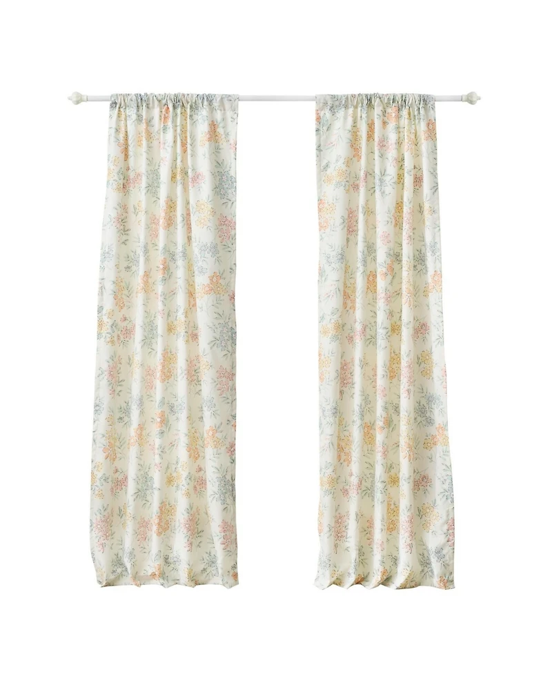 Greenland Home Fashions Chloe Light Filtering Semi Sheer 3" Rod Pocket Window Panel Pair 42" x 84" Pastel