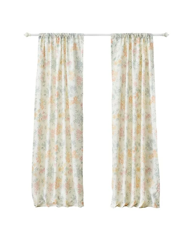 Greenland Home Fashions Chloe Light Filtering Semi Sheer 3" Rod Pocket Window Panel Pair 42" x 84" Pastel