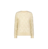 The Noli Shop Womens Sonja Wave Sequin Sweater - Pearl