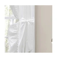 Ellis Curtain Madelyn Ruffled Victorian Priscillas 1.5" Rod Pocket Curtain Panel 100" x 63" White