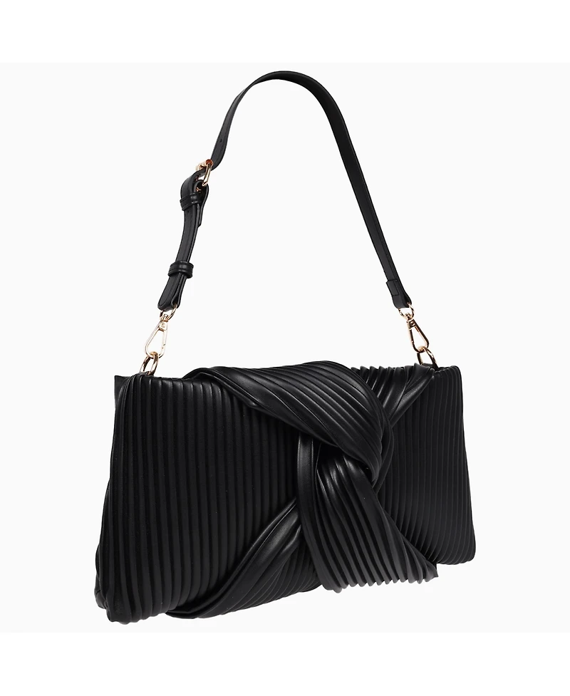 Jason Wu Pleated Knot Clutch with Shoulder Strap