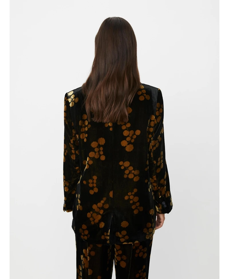 Masai Copenhagen Women's MaJaxi Velour Floral Print Blazer