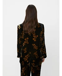 Masai Copenhagen Women's MaJaxi Velour Floral Print Blazer