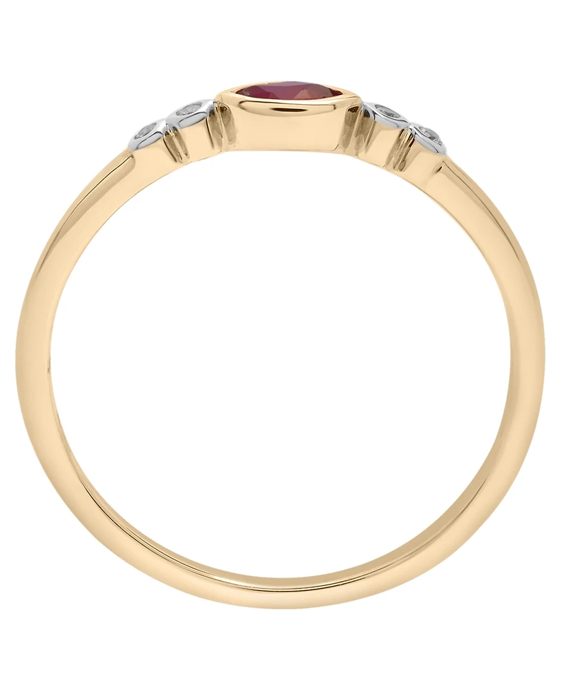 Macy's Ruby (1/8 ct. t.w.) & Diamond Accent Dainty Ring in 14k Gold-Plated Over Sterling Silver