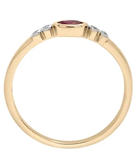 Macy's Ruby (1/8 ct. t.w.) & Diamond Accent Dainty Ring in 14k Gold-Plated Over Sterling Silver