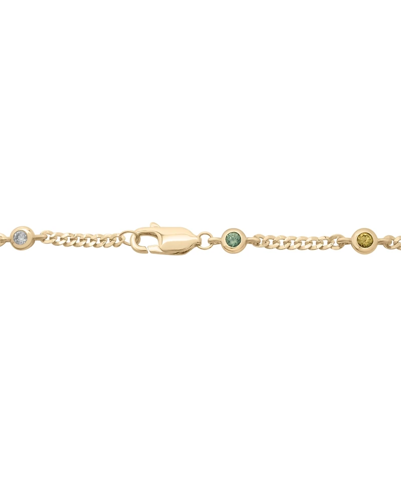 Macy's Lab-Grown Multi-Color Sapphire Link Bracelet (4/5 ct. t.w.) in 14k Gold-Plated Over Sterling Silver