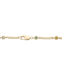 Macy's Lab-Grown Multi-Color Sapphire Link Bracelet (4/5 ct. t.w.) in 14k Gold-Plated Over Sterling Silver