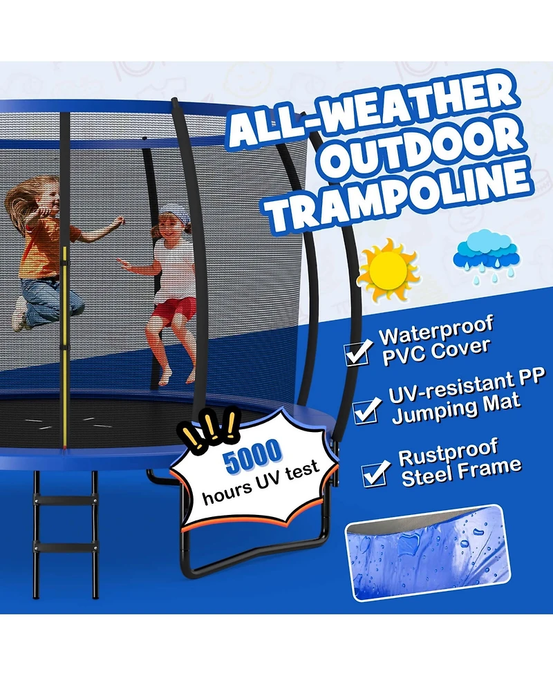 Sugift 12FT Astm Approved Recreational Trampoline with Ladder