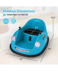Sugift 12V Electric Kids Ride on Bumper Car Battery Powered Bumping Car with Remote Control