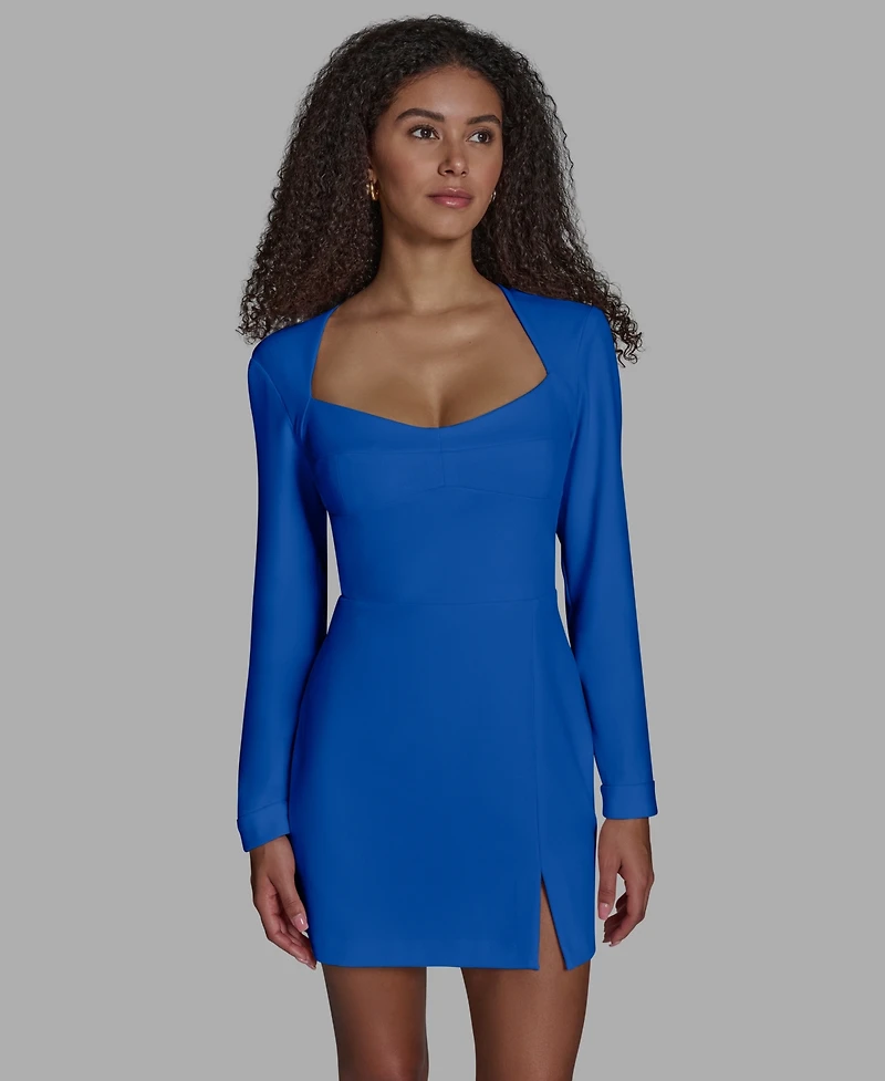 Bcbg Women's Square Neck Corset A-Line Dress