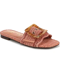 Sam Edelman Women's Bambi Raffia Buckle Slide Sandals