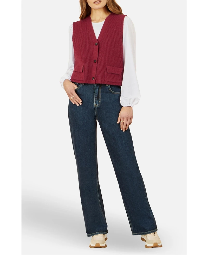 Yumi Women's Knitted Pullover Waistcoat