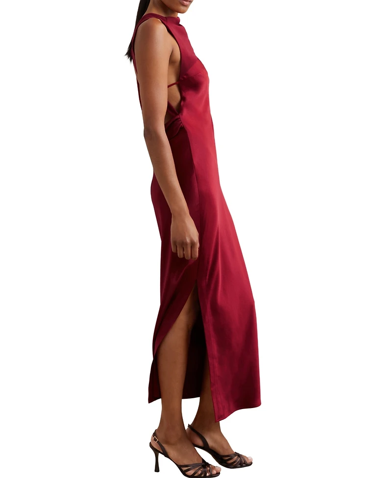 Reiss Women's Satin Draped Open-Back Dress