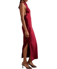 Reiss Women's Satin Draped Open-Back Dress