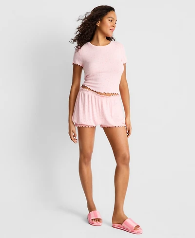 State of Day Women's Pointelle Top & Bloomer Shorts Pajamas, 2-Piece Set, Macy's Exclusive