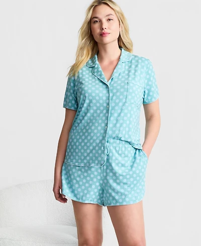 State of Day Women's Modal Fluid Knit Notched-Collar Pajama Set Xs-3X, Exclusively at Macy's