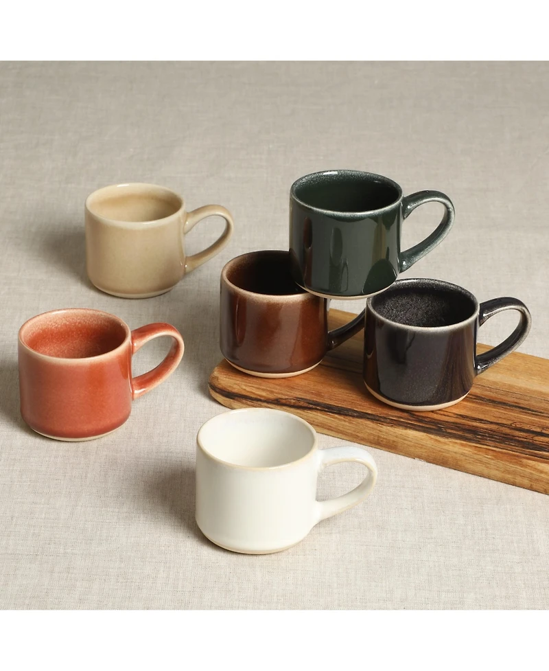 Mr. Coffee Espresso Whims 6 Piece 4 Oz Reactive Glaze Espresso Cup Set