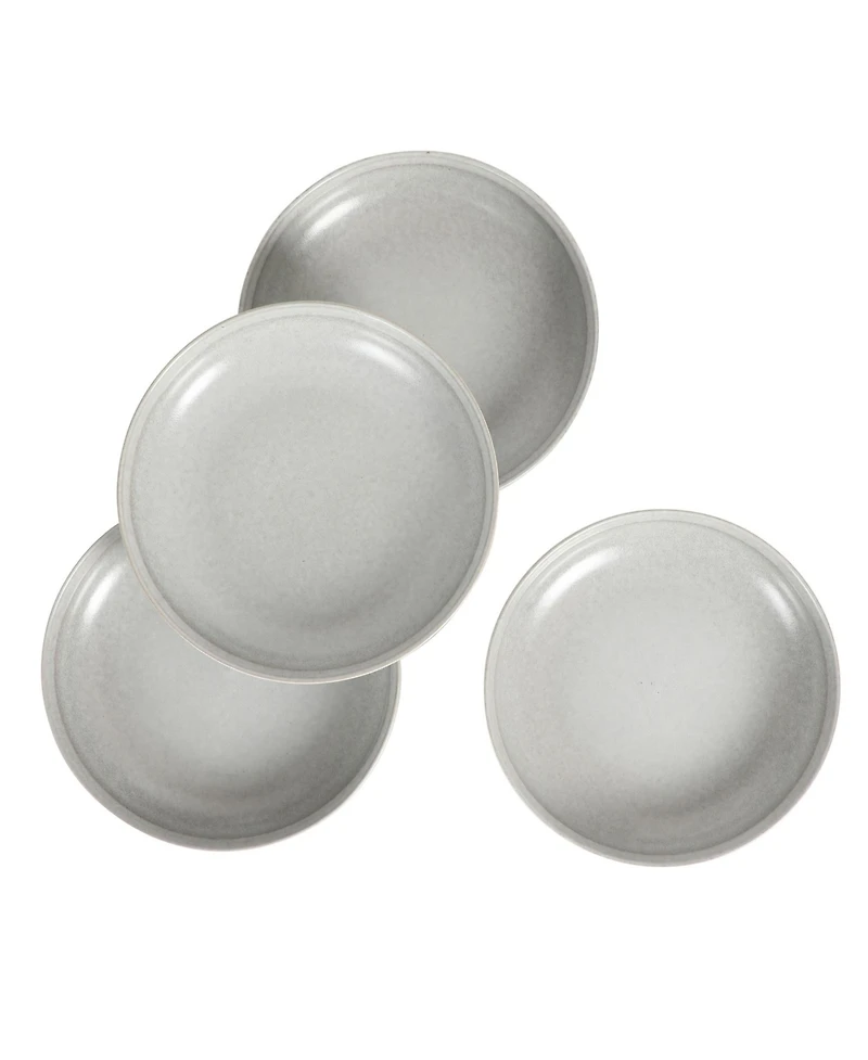 Gibson Home Beckett 4-Piece Ash White Dinner Bowl Set – Reactive Glaze Stoneware – Shallow Pasta Bowls