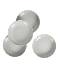 Gibson Home Beckett 4-Piece Ash White Dinner Bowl Set – Reactive Glaze Stoneware – Shallow Pasta Bowls