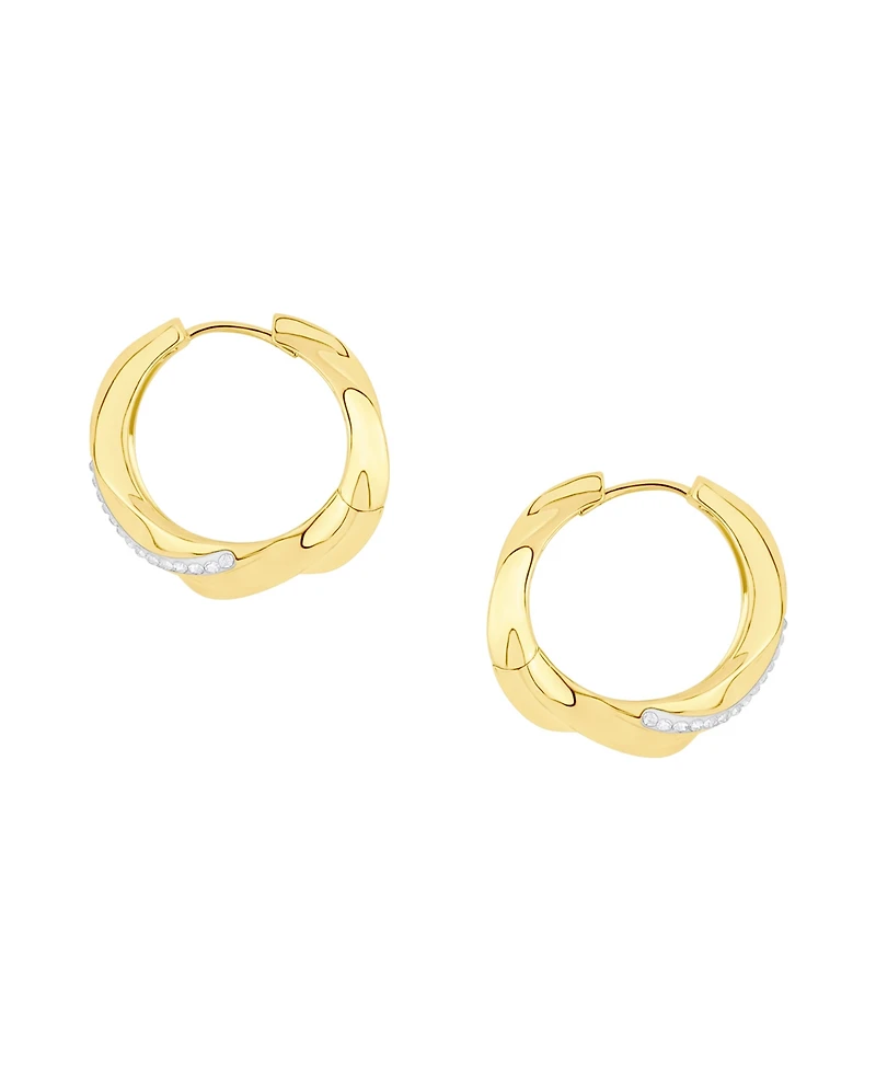 And Now This Crystal Hinged Hoop Earrings