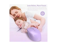 risokeys Wireless 2.4GHz Silent Full-Size Keyboard and Mouse Combo with 2-in-1 Receiver for Laptop