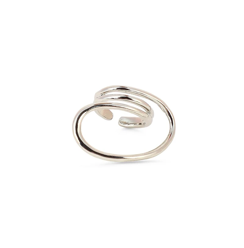 Women's The Wrap-Line Statement Ring - Chrome Silver