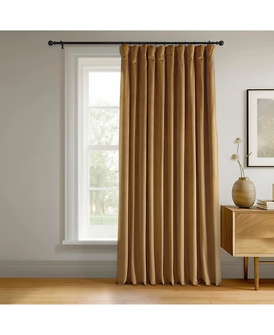 Half Price Drapes Amber Gold Signature Extra Wide Velvet Blackout Curtain