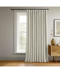 Half Price Drapes Warm Off White Signature Extra Wide Velvet Blackout Curtain