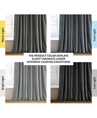 Half Price Drapes Natural Grey Signature Velvet Blackout Curtain
