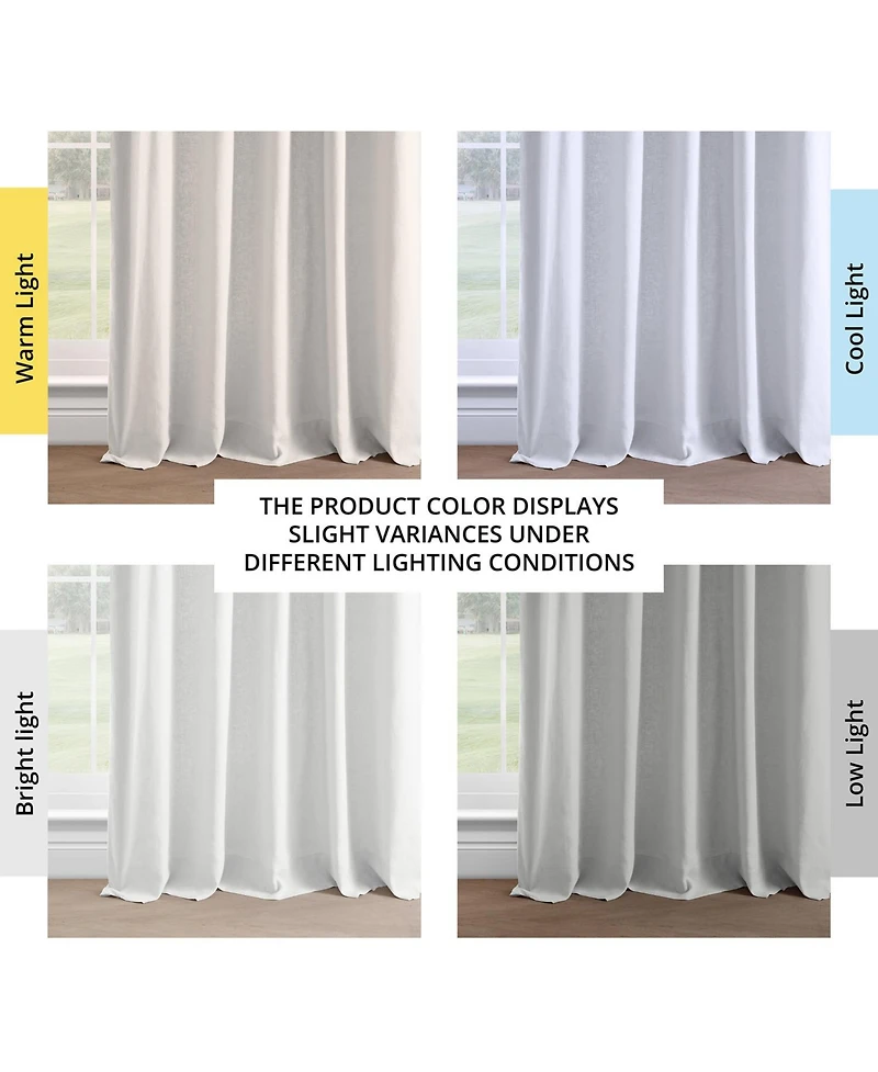 Half Price Drapes Crisp White French Linen Room Darkening Curtain