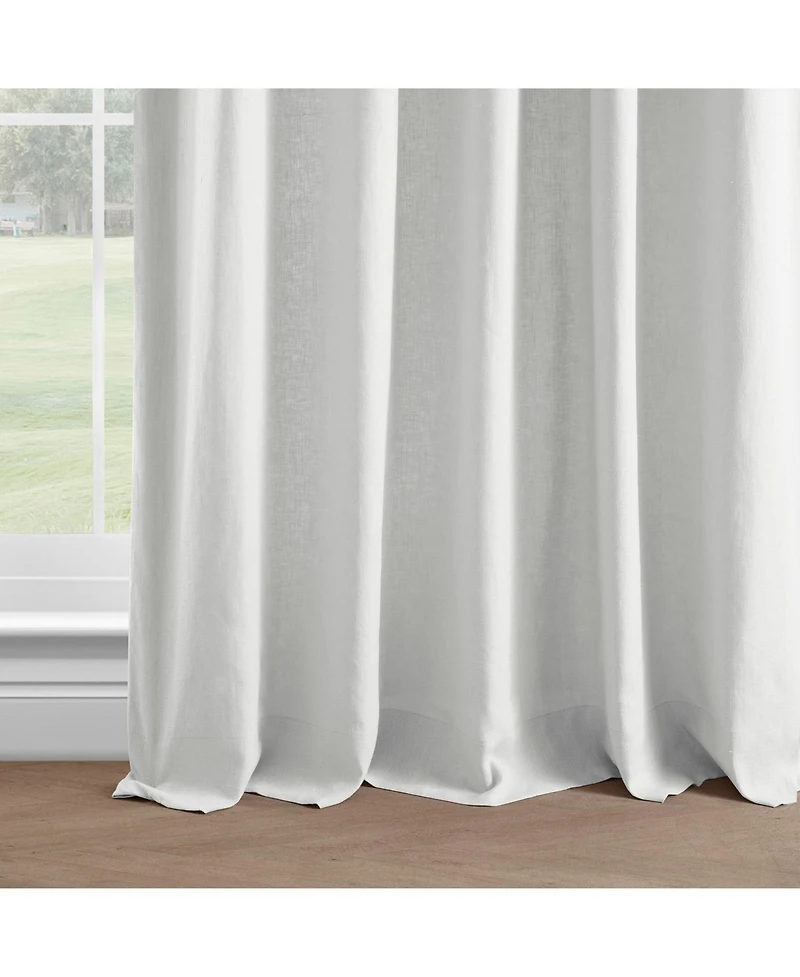 Half Price Drapes Crisp White French Linen Room Darkening Curtain