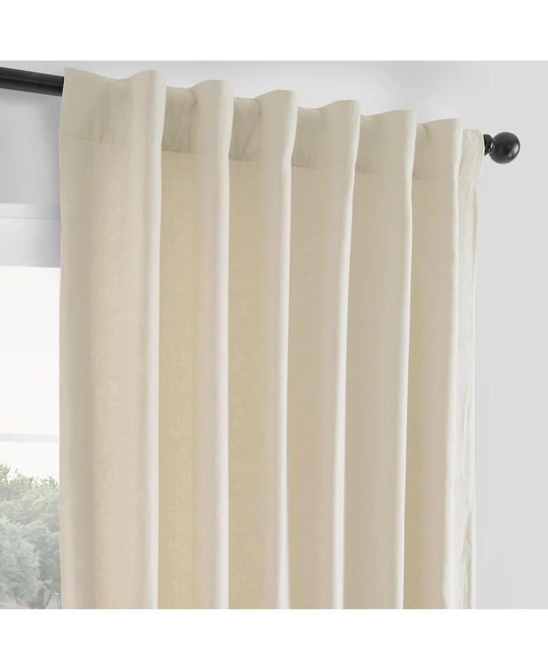 Half Price Drapes Ancient Ivory French Linen Room Darkening Curtain