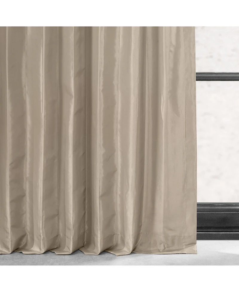 Half Price Drapes Antique Beige Faux Silk Taffeta Blackout Curtain