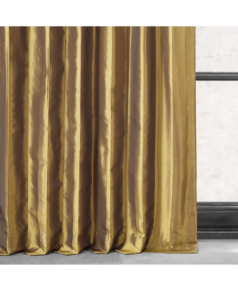 Half Price Drapes Golden Spice Faux Silk Taffeta Blackout Curtain