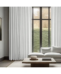Half Price Drapes Crisp White French Linen Room Darkening Curtain