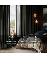 Half Price Drapes Gunmetal Grey Signature Extra Wide Velvet Blackout Curtain