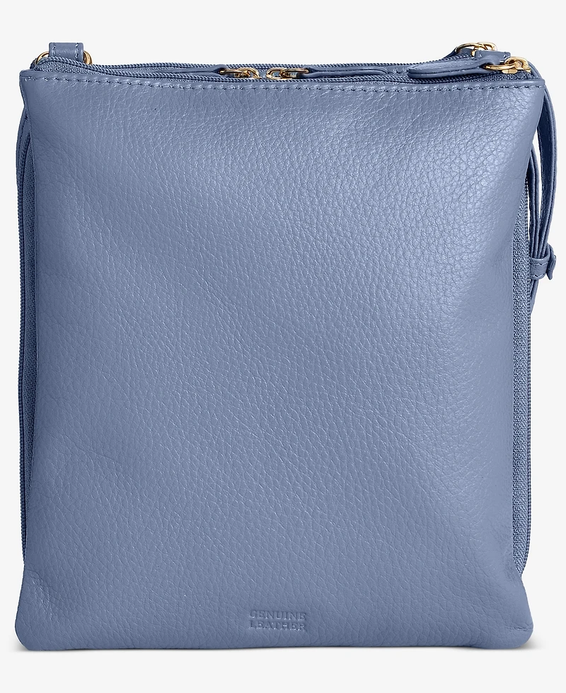 Giani Bernini Triple-Zip Pebble Leather Dasher Crossbody, Created for Macy's