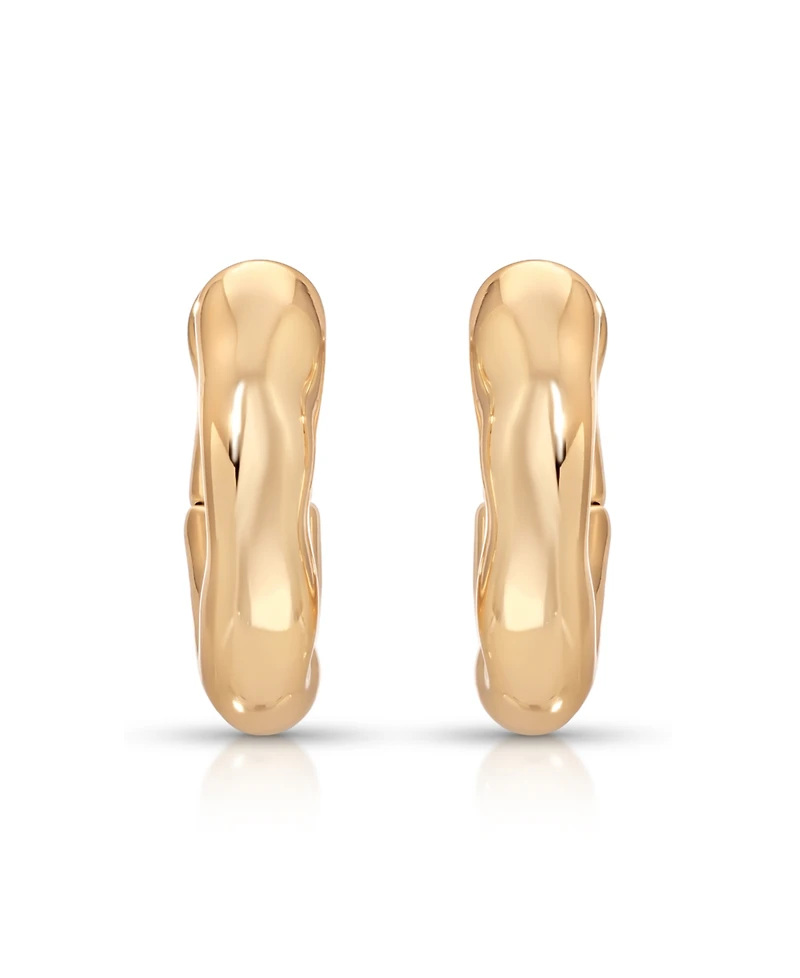 Ettika Gold Plated Mini Molten Hoop Earrings