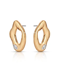 Ettika Melting Metal Crystal Stud Earrings