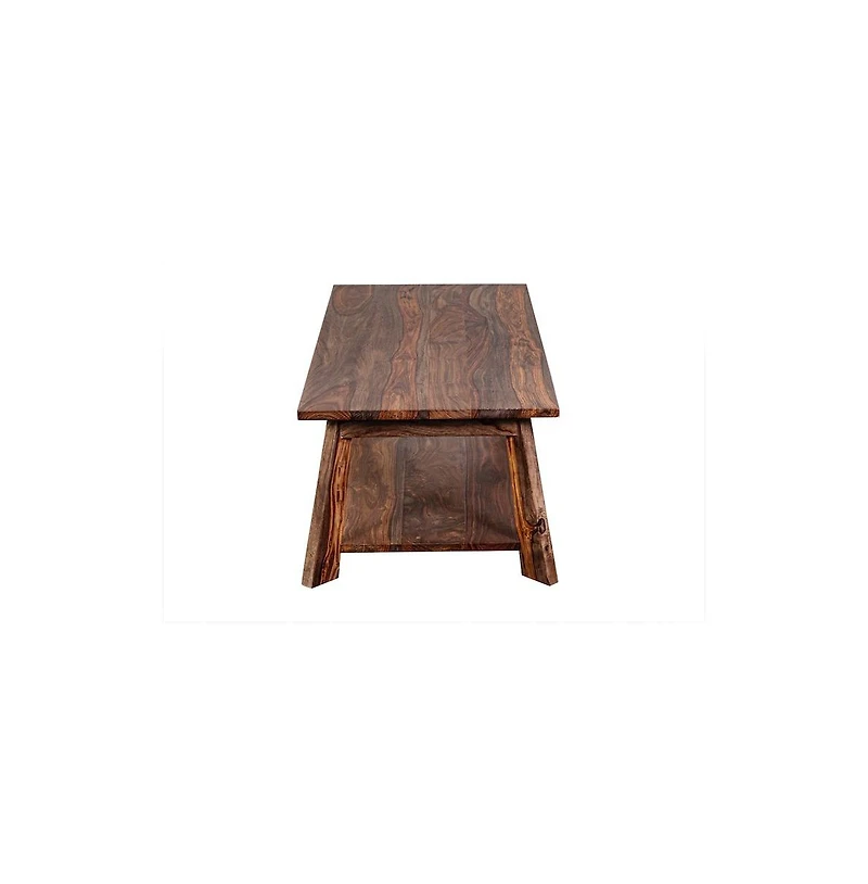 Porter Designs Kalispell Solid Sheesham Wood Coffee Table, Brown