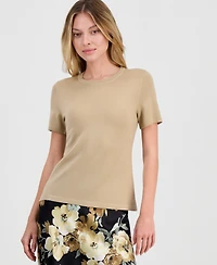Anne Klein Women's Merino Wool Short-Sleeve Sweater
