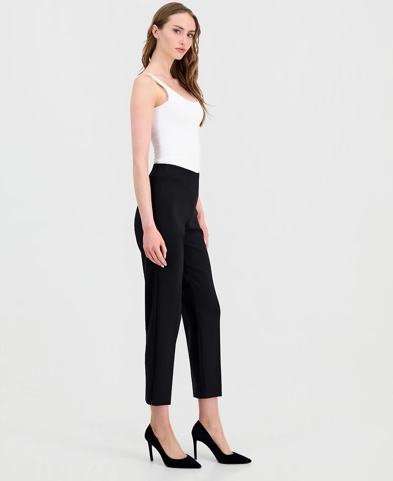 Anne Klein Women's Hollywood-Waist Straight Ankle Pants
