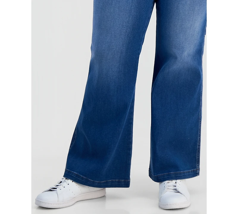 Style & Co Plus Pull-On Shaping High-Rise Bootcut Jeans, Macy's Exclusive