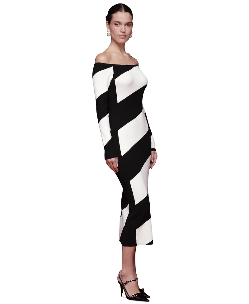 Avec Les Filles Women's Off-The-Shoulder Midi Sweater Dress